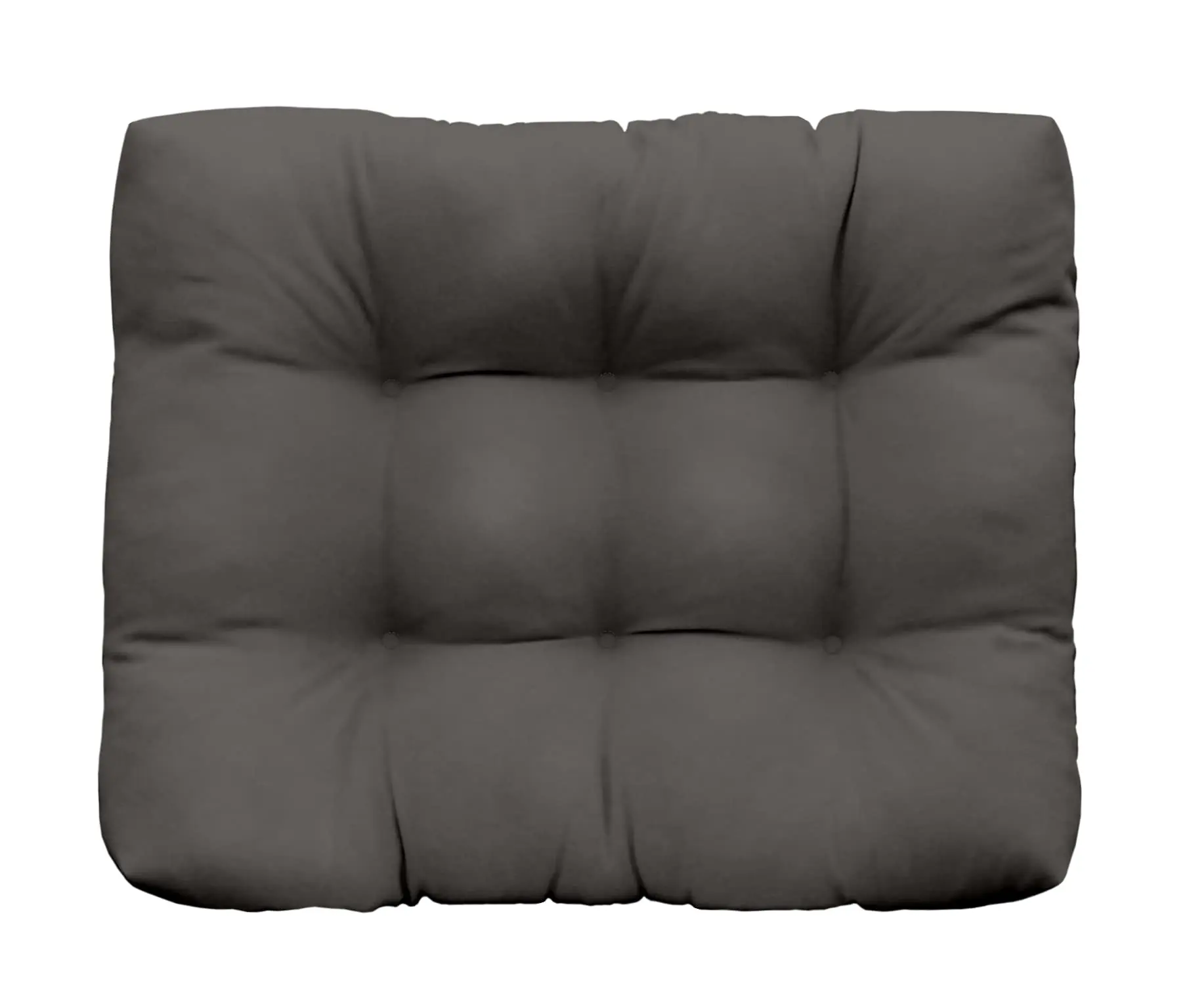 RSH Decor: Tufted Ottoman Cushion for Outdoor Patio | 24" x 20" | Water-Resistant Spun Fabric | Charcoal Grey