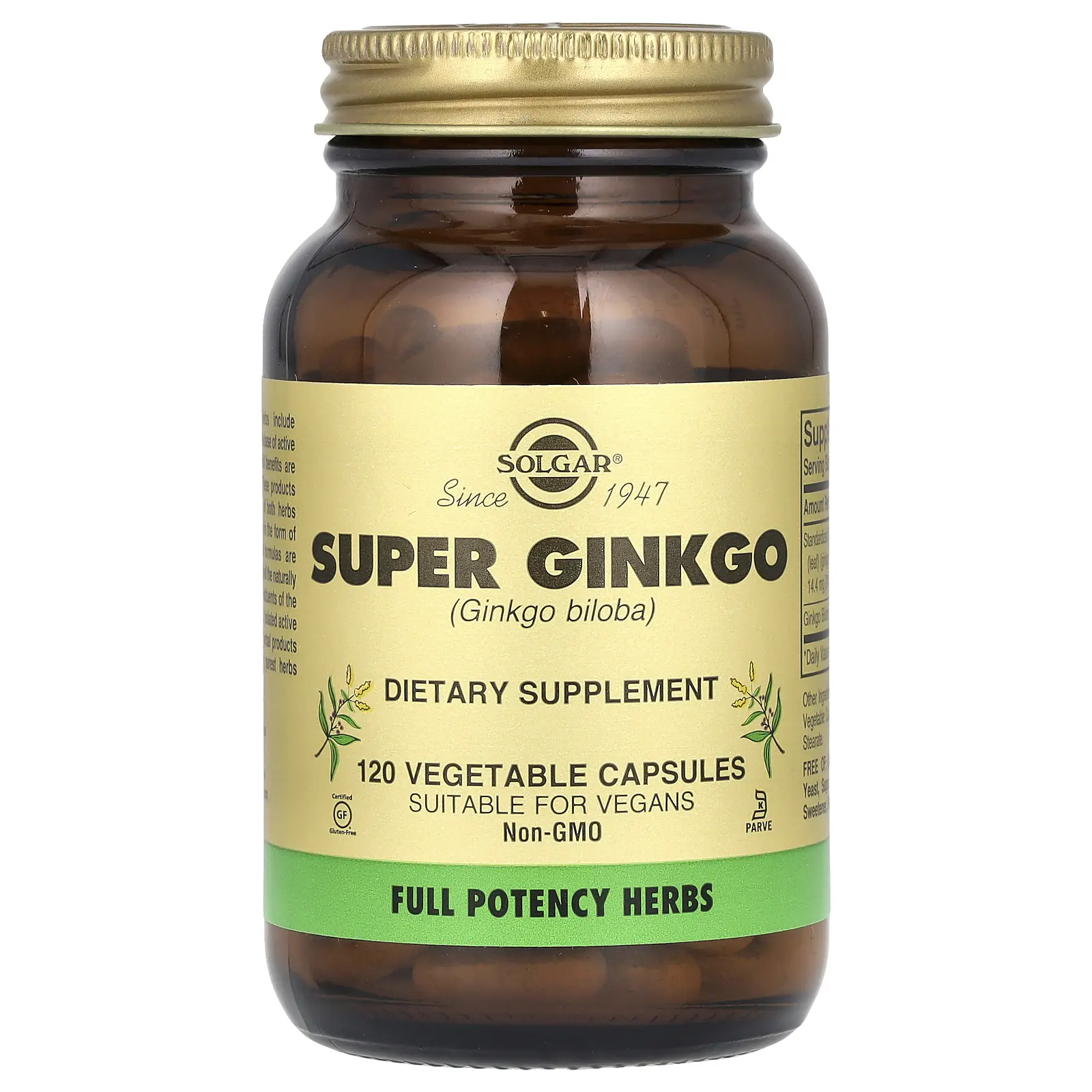 Solgar Super Ginkgo, 120 Vegetable Capsules