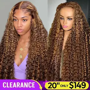[Special Deal] OQ HAIR 7X5 Deep Wave Lace Front Wigs Pre Plucked 4/27 Highlight Ombre Colored Glueless Wigs Honey Blonde Wear Go Wigs Beginner Friendly