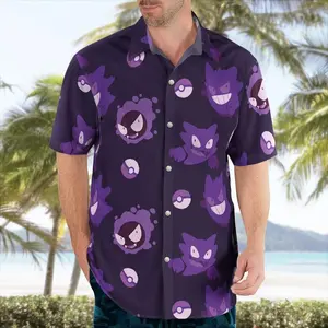 Gengar Pattern Pokémon Hawaiian Shirt | Cool Summer Anime Vibes for Men & Fans