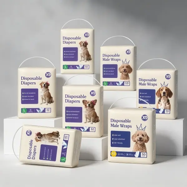 Disposable Male Dog Wraps & Female Dog Diapers Super Absorbent Breathable Pet Belly Bands for Dog Heat Cycle Incontinence House Training XS/S/M/L Sizes