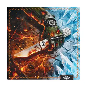 OKNIFE Ohanks Z1 EDC Handkerchief Halloween Skull Print Knife Handk Gadgets Display Handkerchief Multiple Portable Knife Polishing & Cleaning Surfaces Handk, Summervibes