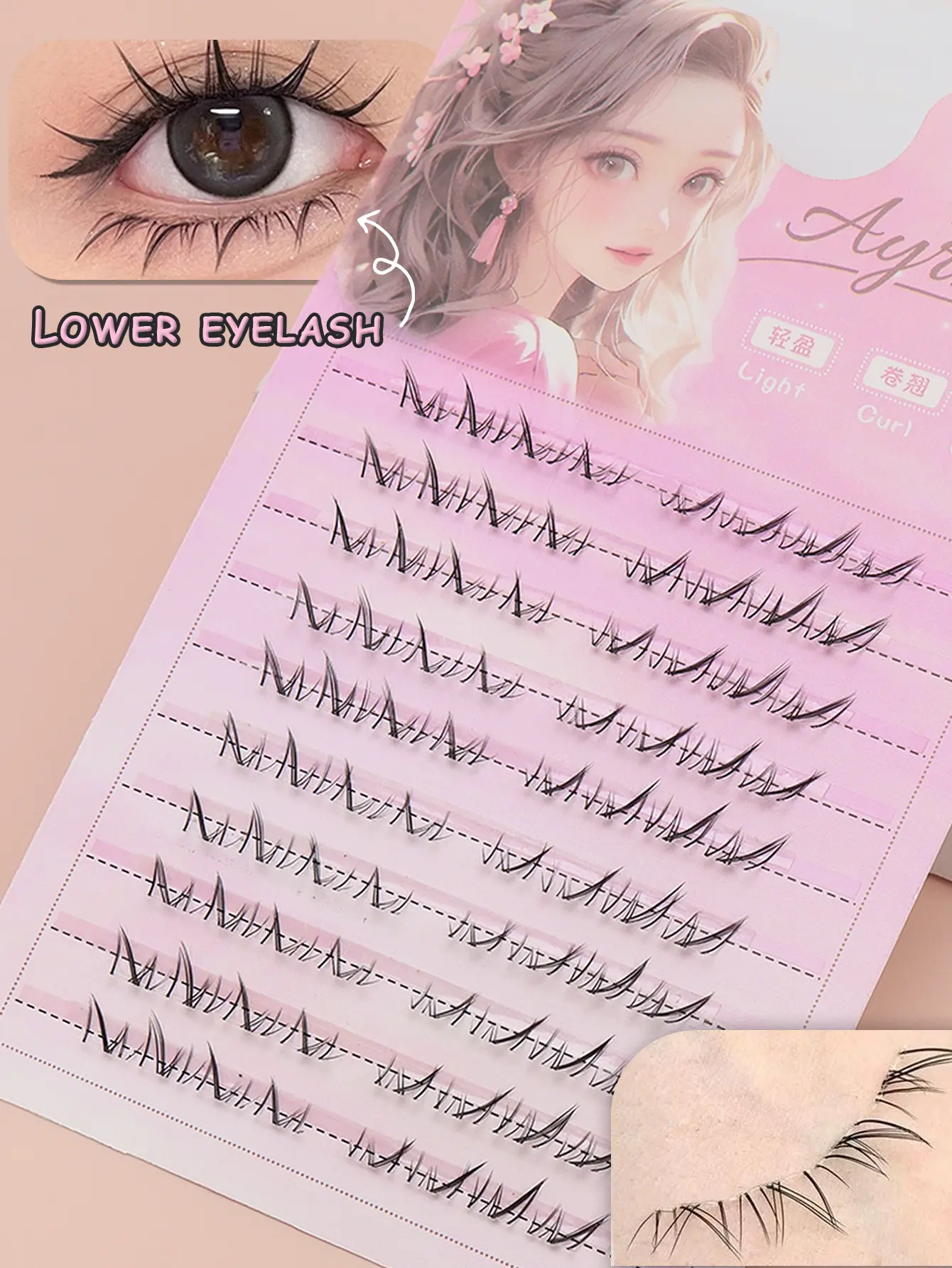 80-Cluster 3D Mink Fiber False Eyelashes, Fluffy Soft Thick Lower Lashes with Natural Doll Design, Self-Adhesive Bulk Eye Extensions for Party/Daily Makeup Use