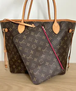 Pre-owned Louis Vuitton Coated Canvas Shoulder Bags Neverfull MM with Pochette Shoulder Bag