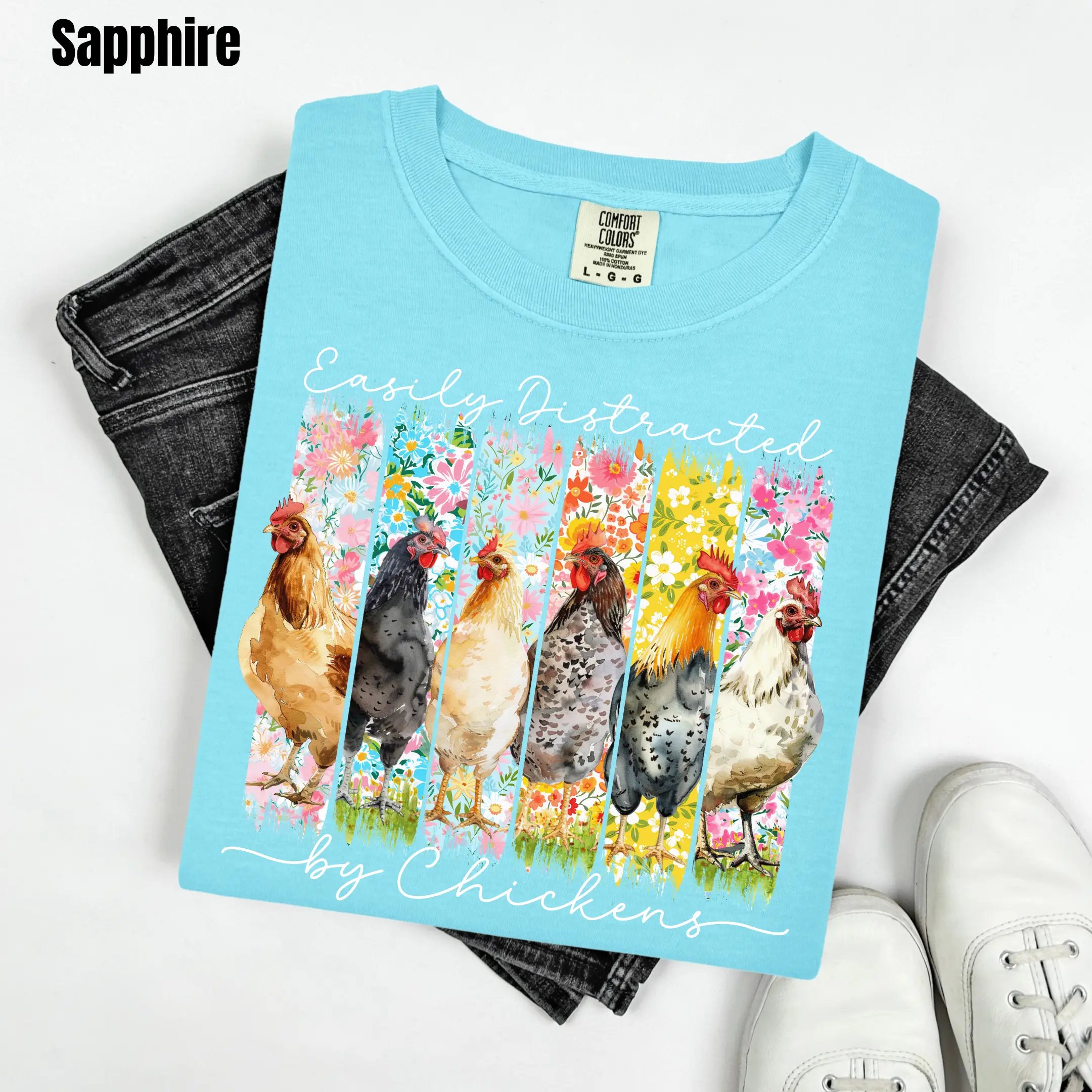 Springtime Chickens Comfort Colors T-Shirt 'BFNLB'
