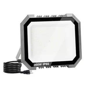 1 Pack LED Flood Lights Outdoor 300W 30000LM Super Bright Floodlight IP65 Waterproof 6000K for Garage Yard Lawn Garden with 5.9FT Plug