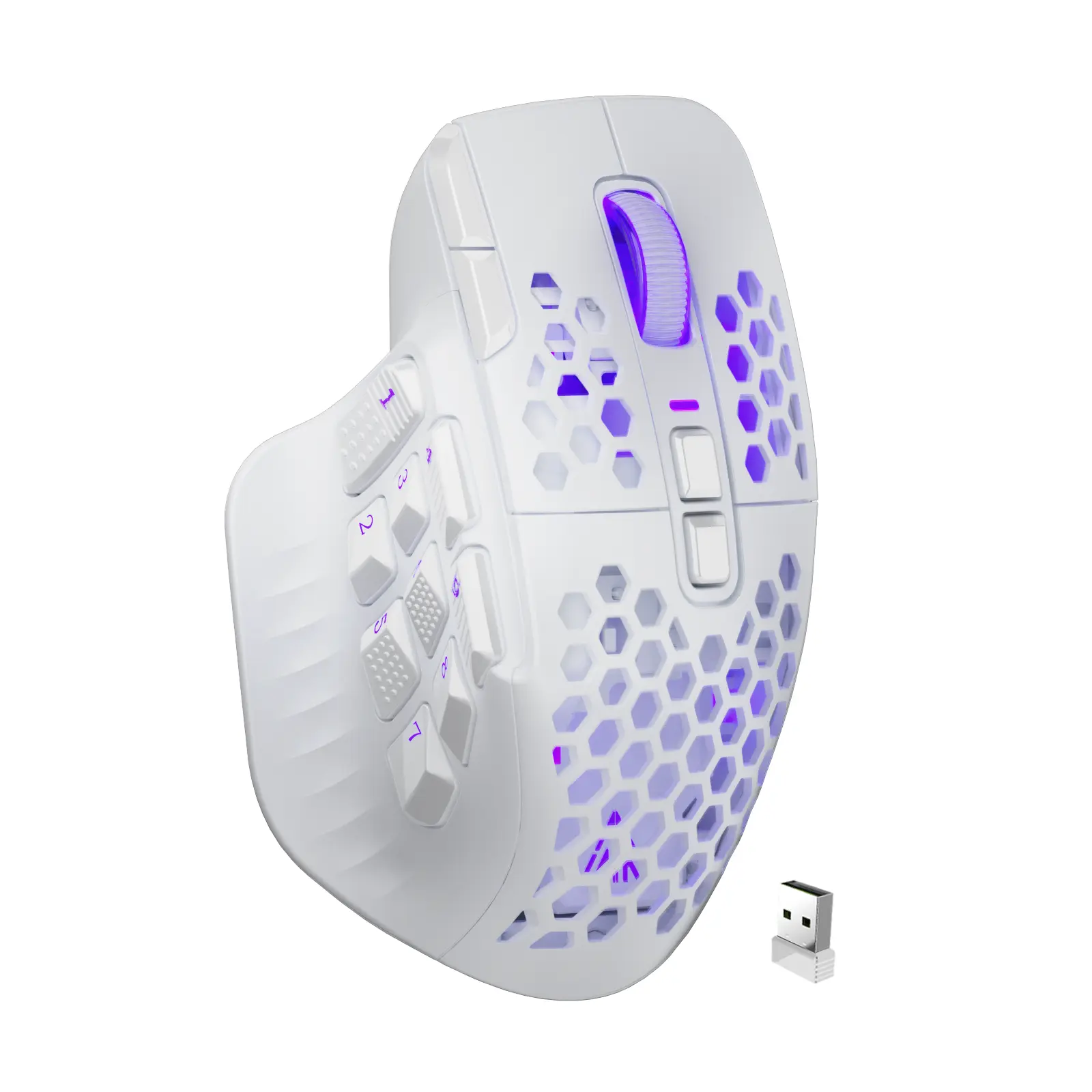 [New]SOLAKAKA SM809 Pro Wireless MMO Ergonomic Gaming Mouse, 9 Side Buttons, 24000 DPI RGB Gaming Mouse, Programmable Macro Mouse for PC