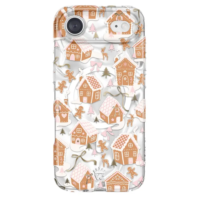 Velvet Caviar Gingerbread Dreams Christmas iPhone Case - Frosting-Inspired, Cute Pearl, Holographic Base, MagSafe Fit, Anti-Drop Shockproof, Drop-Tested, Compatible with iPhone 15 Pro & Other Models, Mobile Phone Accessory