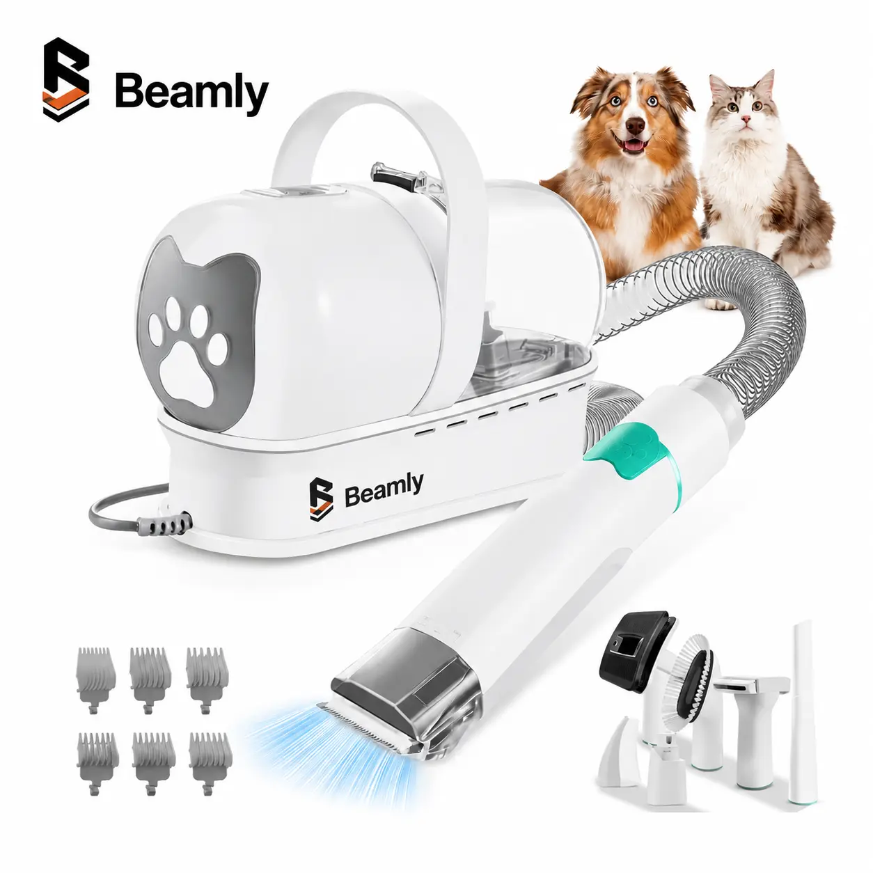 Beamly 7-in-1 Pet Grooming Vacuum & Shedding Kit