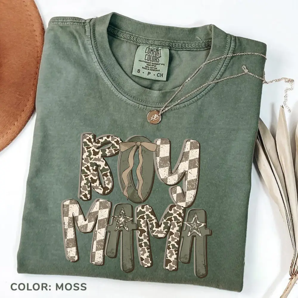Comfort Colors Camo Boy Mama T-Shirt, Mothers Day TShirt for Mom Tee Camouflage Mama Tee Retro Mama Tshirt Gift for Mom T-shirt Mama of Boys