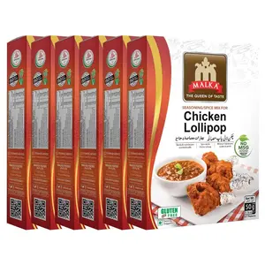Malka Chicken Lollipop Recipe Mix 50g | 1.76 oz - Pack of 6 | Traditional Authentic Gourmet Spice Powder for Chicken Lollipop | No MSG Added, Vegan, Non-GMO, Gluten Free & Halal | Natural Indian Flavors