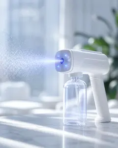 Cordless Handheld Nano Mist Sprayer with Blue Light, Wireless Disinfectant Fogger Spray Gun for Home Cleaning & Sanitizing