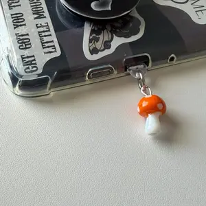 Dust Plug Mushroom Charm Orange for USB-C Devices