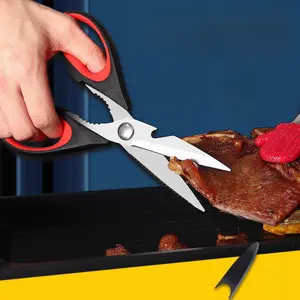 Stainless Steel Kitchen Scissors with Clip Set, Heavy Duty Scissor, Durable Chicken Bone Cutter, Ideal for Opening Bottle Caps & Cracking Nuts