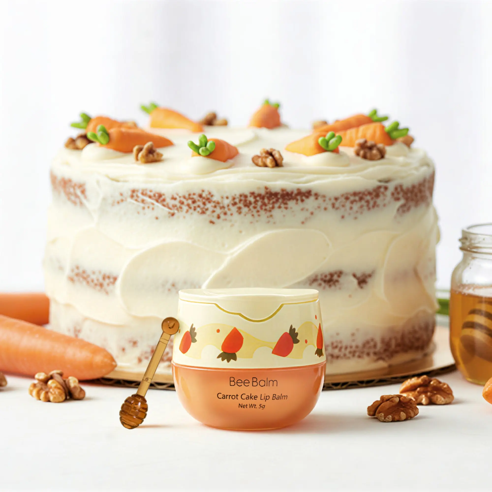 Bee Balm Carrot Cake – Limited Edition Lip Balm | Natural Moisturizing Plumping Lip Care with Beeswax & Shea Butter