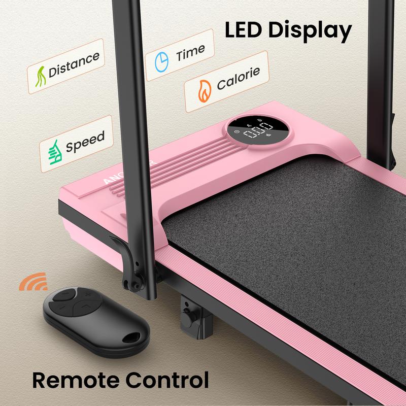 Ancheer armrest 2-in-1 treadmill, with LED display and remote control, for home office walking, 5 color options Workout Machine