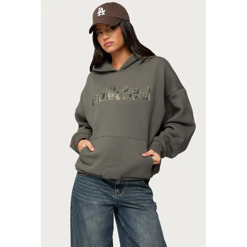 Camo Cutie Edikted Oversized Hoodie