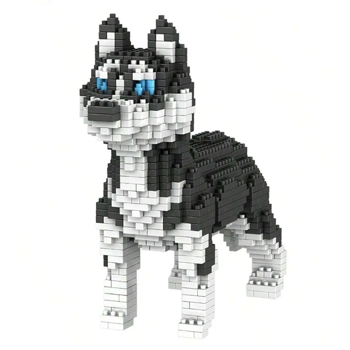 1 Set Building Blocks Set Cartoon Husky Design Building Block Toy, Creative Educational Building Toy, Improve Hands-on Ability Plaything For Kids Boys Gift, Building Block Sets