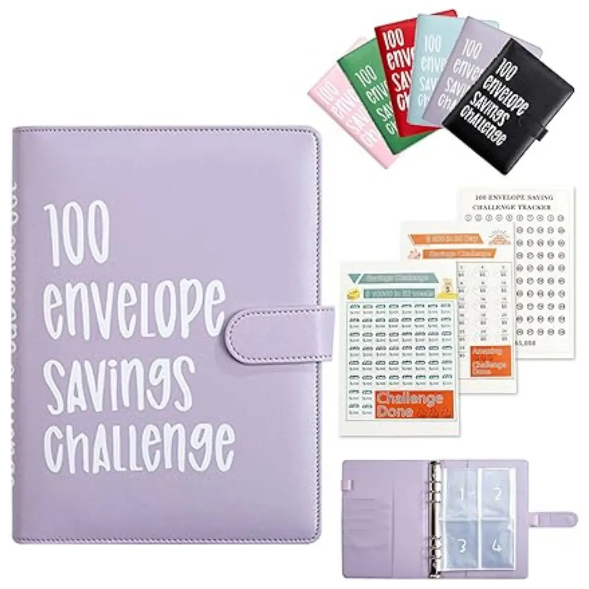 100 Envelopes Challenge Binder A5 Money Saving Binder,Easy and Fun Way to Save $5,050,Money Savings  with Cash Envelopes for Budgeting Planner