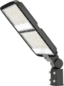 300W Led Parking Lot Light with Dusk to  Photocell 120V Slip Fitter Pole Mount Lights 5000K Outdoor IP65  Commercial Street Area Lighting for Parking Lot, Barn, Church