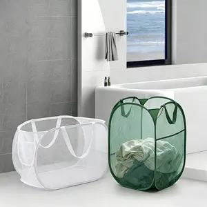 Large Capacity Closet storage baskets, Breathable Mesh Dirty Clothes Basket, Foldable Space-Saving Laundry Bin for Home Bathroom Dorm Room Small Apartment,Mother's Day and Easter Gifts