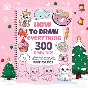How to Draw 300 Cute Animal Food & Creative Patterns, DIY Drawing, Stress Relief, Coloring, Improve Imagination, Adult Student Gift Coloring Book