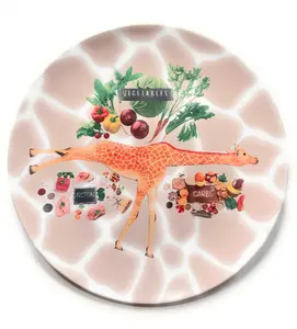 Giraffe safari Portion Control Plate, 10 inch dish for mindful eating, healthy balanced plate technique