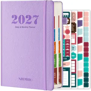 2027 Daily and Monthly Planner/Calendar, January 2027 - December 2027, with 12 Monthly Tabs, Hourly Schedules, 4 Planning Stickers, Hardcover Appointment Planner for Achieve Your Goals, 5.6" X 8.3"