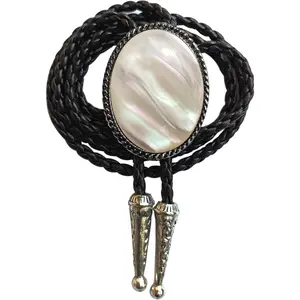 Jade Stone Bola BOLO Tie Wedding Necklace for Men Women Groomsmen Bridegroom - Western Cowboy Necktie