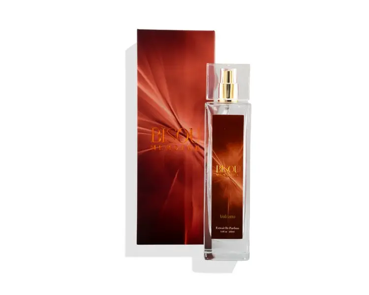 YSL Essence Parfum Volcano - A Powerful Women's Fragrance with Saffron & Ambergris Notes in Bold Red Packaging