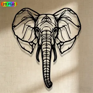 1pc Avant - Garde Elephant Head Metal Wall Art, Avant - Garde Elephant Head Statue Mural, Iron Craft, Perfect for Living Room, Garden, Zoo Corner Decor, Intricate Craftsmanship, Highquality Engraving, Christmas Decor, Ideal Gift for Nature Lovers