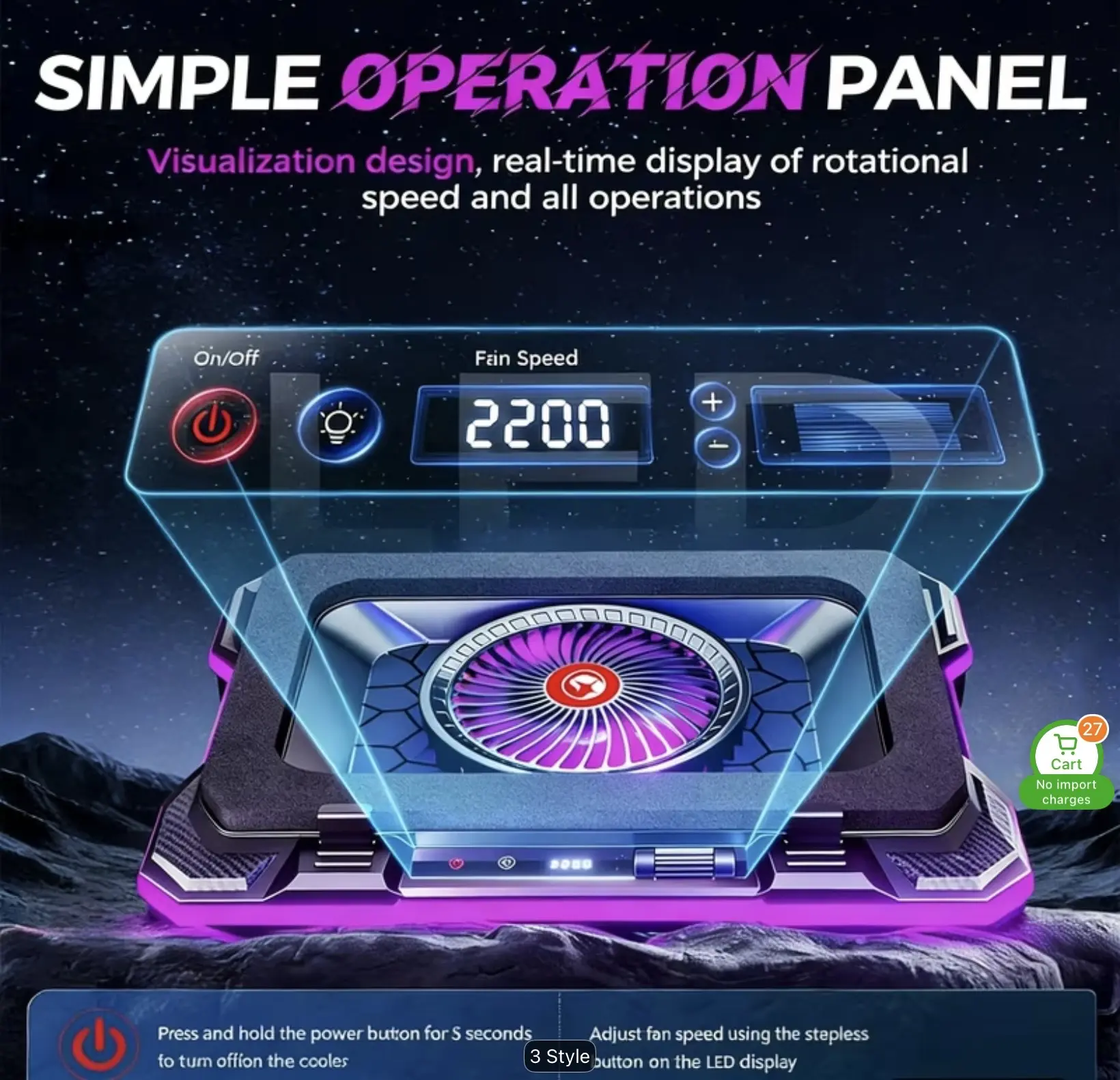 Gaming Laptop Cooling Fan - Console, Computer & Pad Accessory for Boosted Device Performance