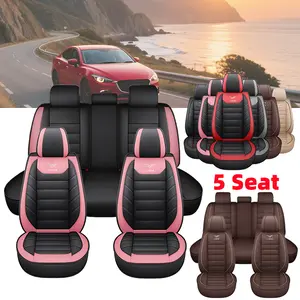 automotive interior decoration Car seat covers made of high-quality PU leather, waterproof and wear-resistant. Five-seat design for the entire vehicle. Breathable and anti-slip. Fully wrapped seat covers. Suitable for all seasons.