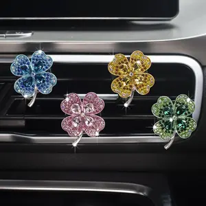 Good Luck Four-Leaf Clover Car Vent Outlet Perfume Clip, Car Air Freshener Holder, Interior Fragrance Decoration, Car Air Diffuser, 1pc
