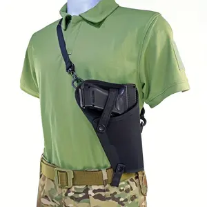 Adjustable Right Hand Crossbody Pistol Holster, Nylon Shoulder with Buckle Closure Stand Bag-Black, Stand Bag