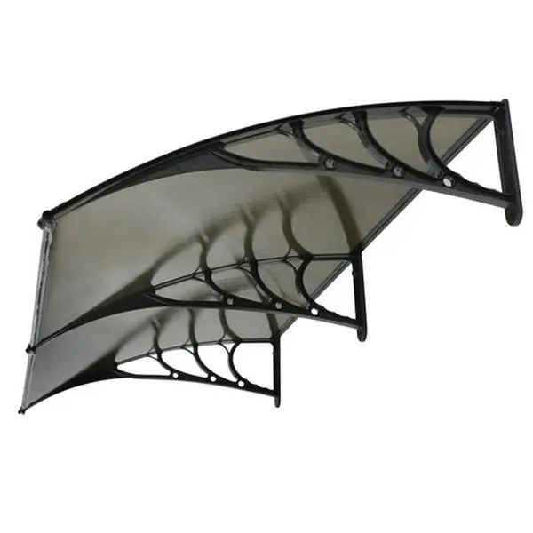 Zeny DIY 40x80 Inches Outdoor Protective Canopy - UV Rainproof Weather Resistant Shelter, Polycarbonate Hollow Sheets, Aluminum Frame, Window Use, Includes 2 Hollow Sheets & Screws, Assembly Required, Natural Look