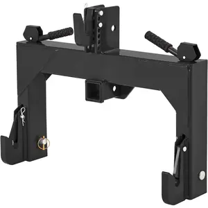 3 Point Quick Hitch for Category 1 Tractors, 3000LBS Heavy Duty Towing Attachment, Easy No-Bushing Setup for Fast Tool Changes, 5-Level Adjustable Top Hook with 2" Receiver