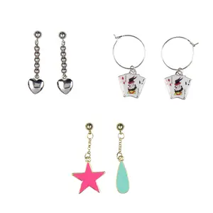 Hunter X Hunter Jewelry Hisoka Stud Dangle Closed Back Earrings Set 3 Pack Accessories Merch