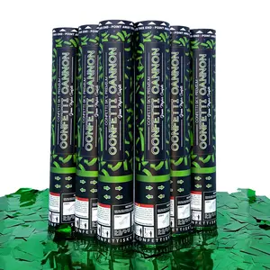 Confetti Sky [6 Pack]12 Inch Confetti Cannons | Green Mylar Confetti Poppers for Wedding Celebration, Birthday Party, Christmas Eve and New Year Celebration