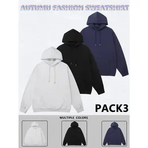 3 pack Men's solid color Essentials Hoodie Streetwear Man Casual Tops Long Sleeve Menswear Soft Fabric Comfortable and breathable fall outfits ，outfits men，Daily fitness exercise jogging，Halloween Gifts