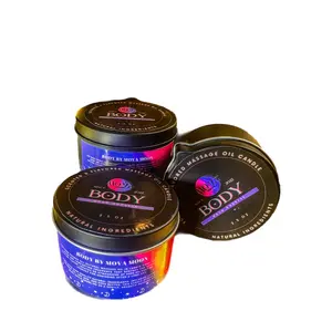 Scented and flavored massage oil candle.