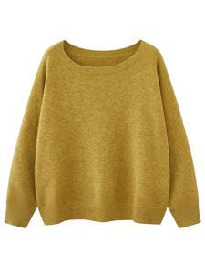 women's plain drop shoulder boat neck sweater, casual fit long sleeve jumper for fall & winter, sweaters for women, fashion ladies' knitwear for daily wear, downtown girl clothes, minimalist womenswear