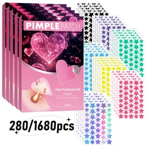280/1680 PCS Hydrocolloid Pimple & Blemish Patches | Cute Heart & Gradient Star Acne Stickers | Waterproof, Ultra-Thin & Non-Drying | For All Skin Types