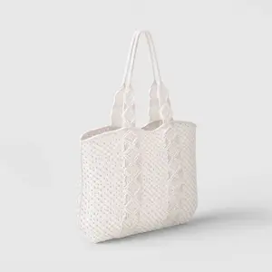Crosshatch Macrame Tote Bag Ivory - Threshold