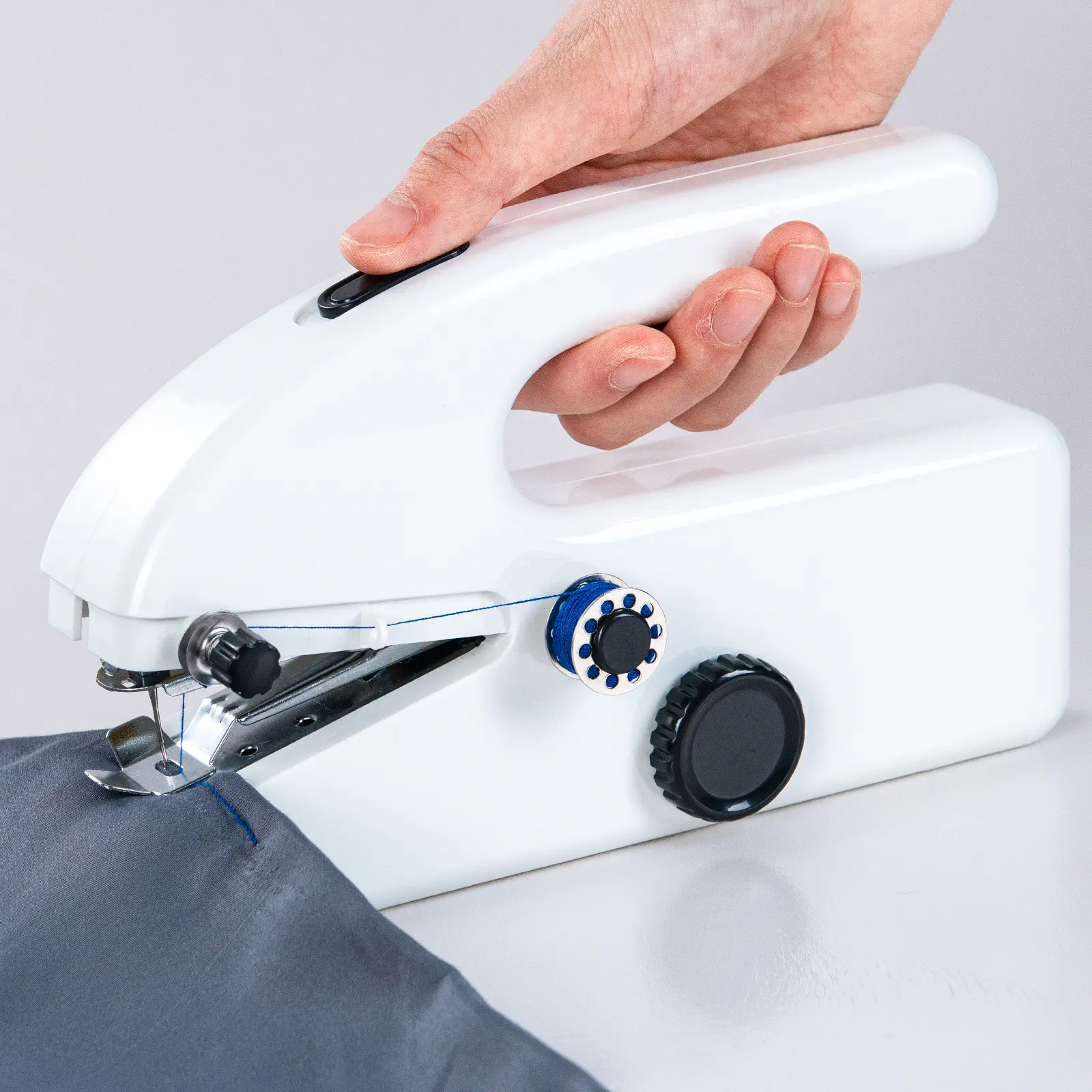 Portable Mini Handheld Dual-Powered Sewing Machine Package with 36-Colors Spools, 2 Speed Modes with Speed Control, Simple Operation, Fast Sewing for Beginner Clothing Fix & Home Craft Fabric Repair