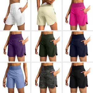 new women's pocket running sports shorts fashion loose elastic casual quick-drying pants women workout