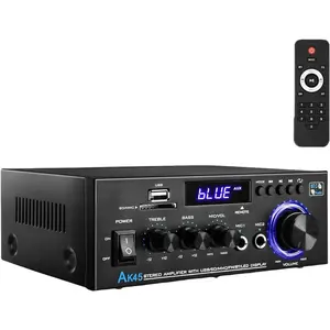 AK45 Pro  Stereo Audio Receivers & Amplifier,800W 2    5.0 Power Amplifier System, FM Radio, USB, SD Card, with Remote Control  Theater Audio Stereo System