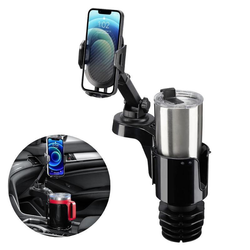 【Father's Day Gift】Joytutus Phone Holder for Car - 360° Rotation, Adjustable Arm, Sturdy Rubber Pad Base, Compact Design - Fits 18-40 oz Bottles, Up to 7" iPhone/Samsung Smartphones - Car Cellphone Mount, Auto Parts Accessories