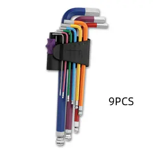 9pcs Colorful Hex Key Set, Multi-Functional Allen Wrench, Hex Wrenches and Screwdriver Tool Kit, Durable Ball Head Combination for DIY Projects