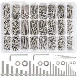 1315 count Pan  Phillips M2 M3 M4 M5 Machine Screws, 25 Sizes  and Nuts it, 304 Stainless Steel Set Screw Assortment it, Metric Screw Assortment, Length 6mm-25mm, w/